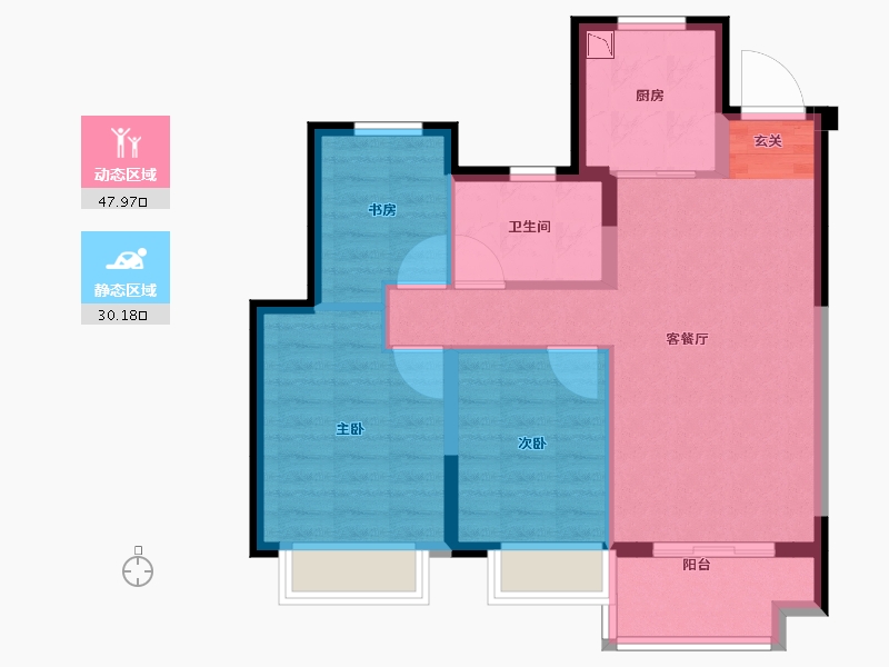 浙江省-台州市-博雅苑-69.77-户型库-动静分区