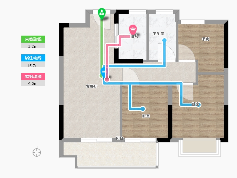 浙江省-宁波市-湖成大境-70.01-户型库-动静线