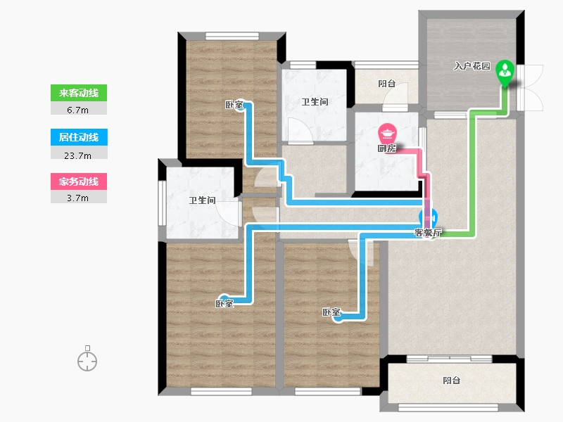 福建省-福州市-贵安新天地公寓-105.72-户型库-动静线