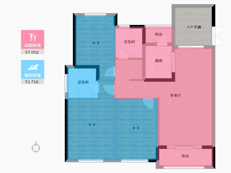 福建省-福州市-贵安新天地公寓-105.72-户型库-动静分区