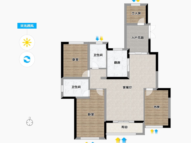 福建省-福州市-贵安新天地公寓-114.49-户型库-采光通风