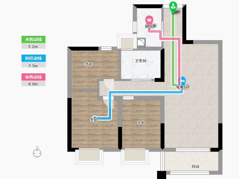 江西省-景德镇市-合盛·梧桐雅苑-73.70-户型库-动静线