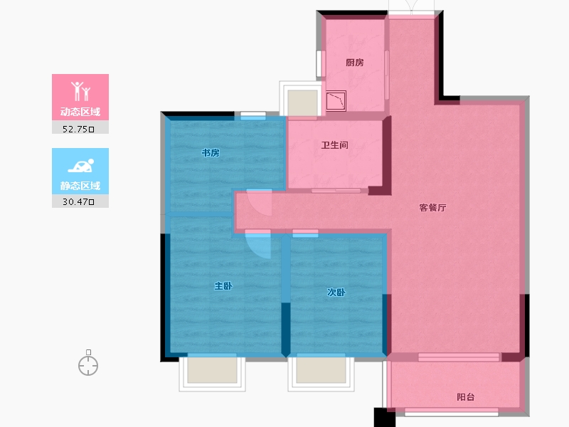 江西省-景德镇市-合盛·梧桐雅苑-73.70-户型库-动静分区