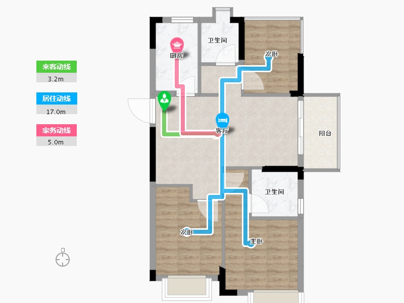 福建省-福州市-中梁·百悦城-71.00-户型库-动静线