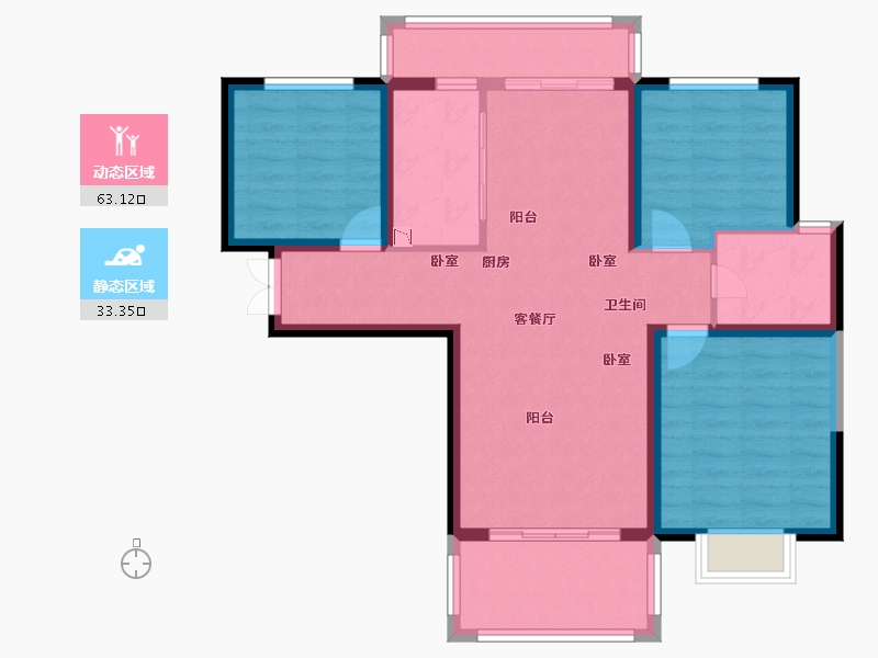 安徽省-淮南市-山南壹号-86.01-户型库-动静分区