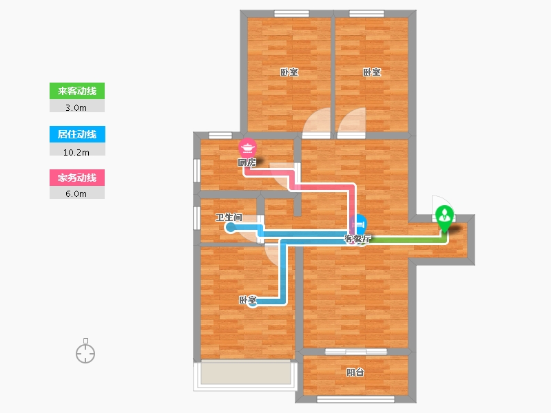 江苏省-扬州市-新能源·云潮望-76.00-户型库-动静线