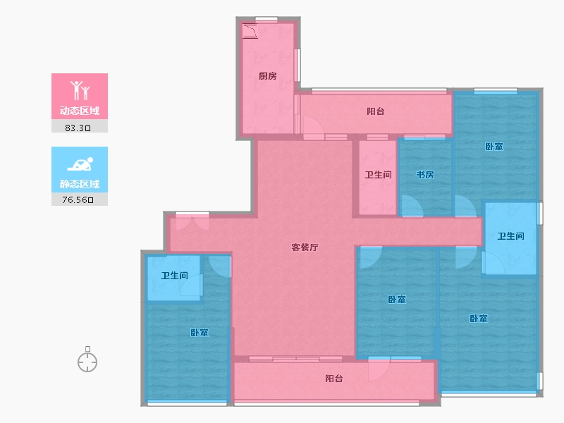 浙江省-宁波市-东方君悦-144.85-户型库-动静分区