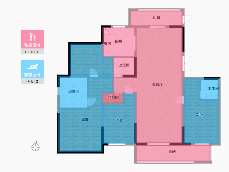 江苏省-盐城市-龍泊湾-144.00-户型库-动静分区