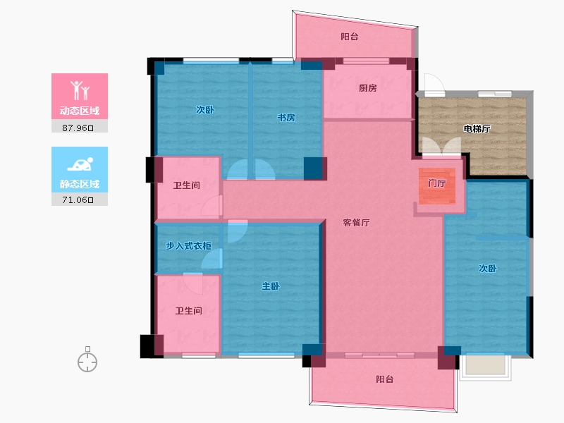 浙江省-宁波市-碧桂园云顶-154.01-户型库-动静分区