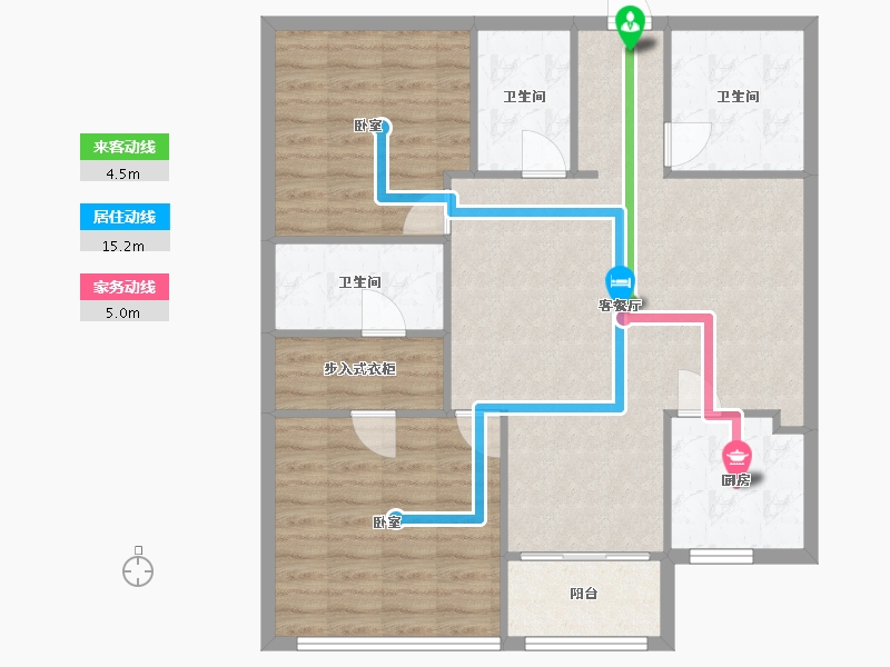 浙江省-杭州市-世茂天玑-95.44-户型库-动静线