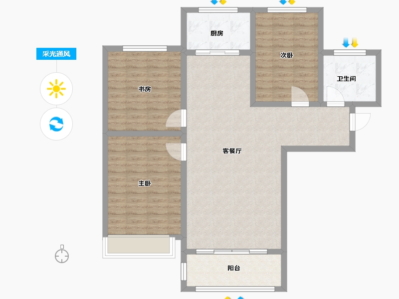 甘肃省-兰州市-凯地华丽世家-99.22-户型库-采光通风