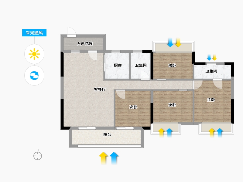 江西省-景德镇市-鸿宇日月星城-101.60-户型库-采光通风