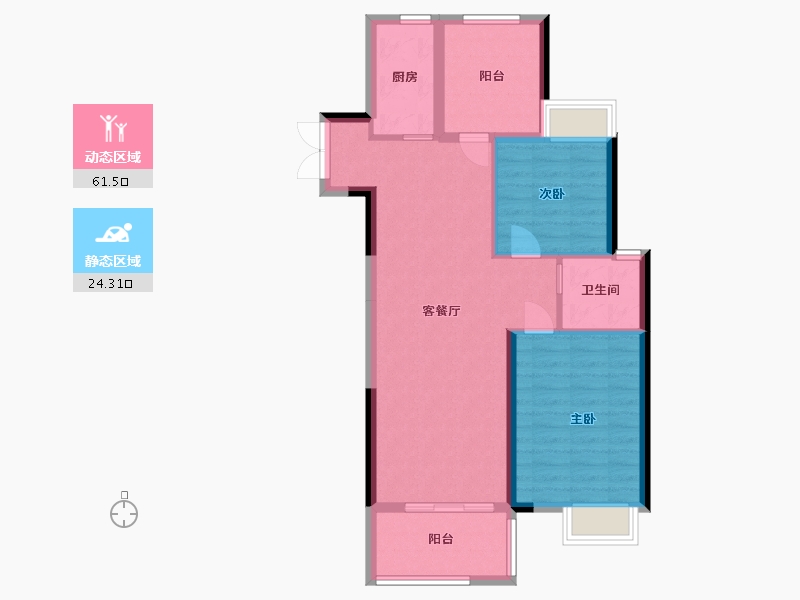 江西省-景德镇市-长虹·银湖新都-77.24-户型库-动静分区