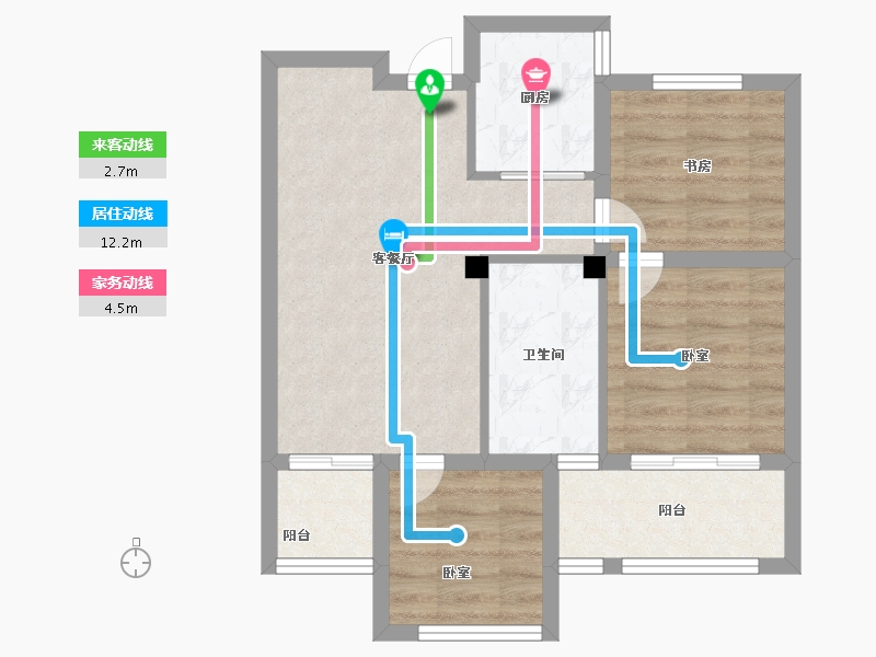 福建省-福州市-三盛国际公园香樟里-59.00-户型库-动静线