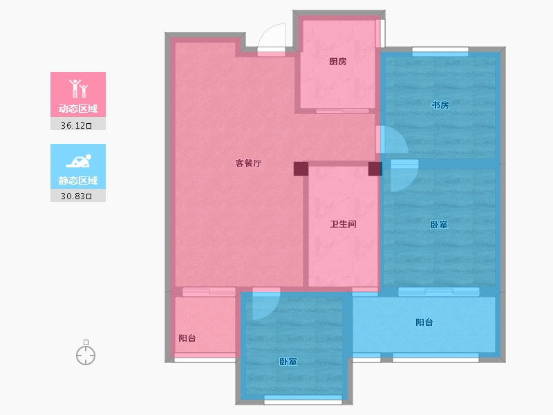 福建省-福州市-三盛国际公园香樟里-59.00-户型库-动静分区