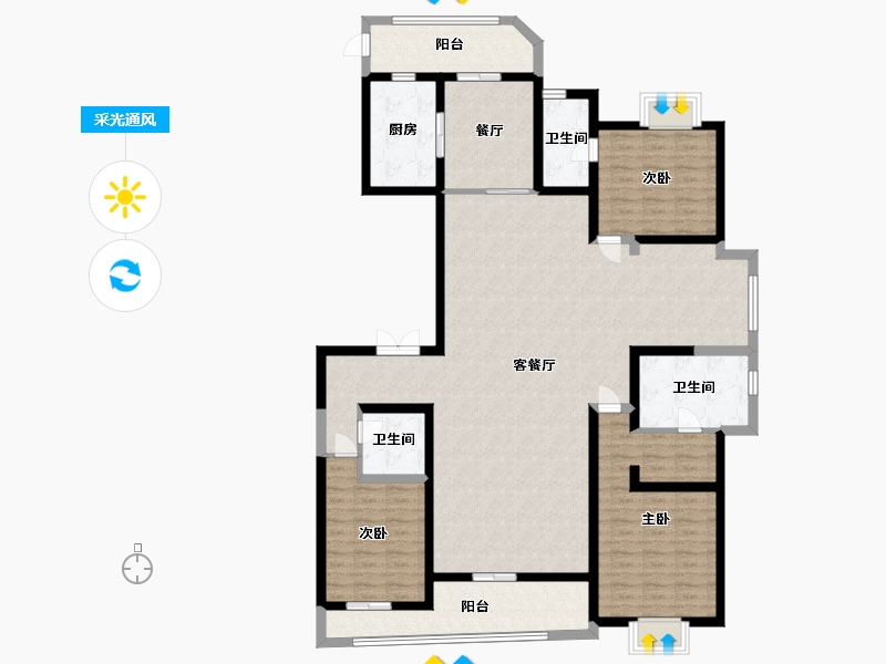 陕西省-西安市-国润城-158.99-户型库-采光通风