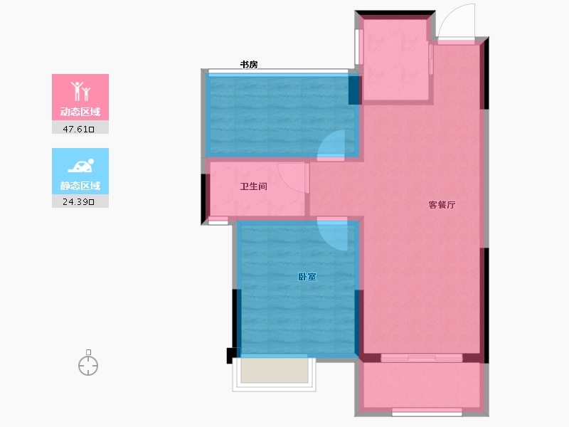 浙江省-绍兴市-柯桥龙湖原著-64.00-户型库-动静分区