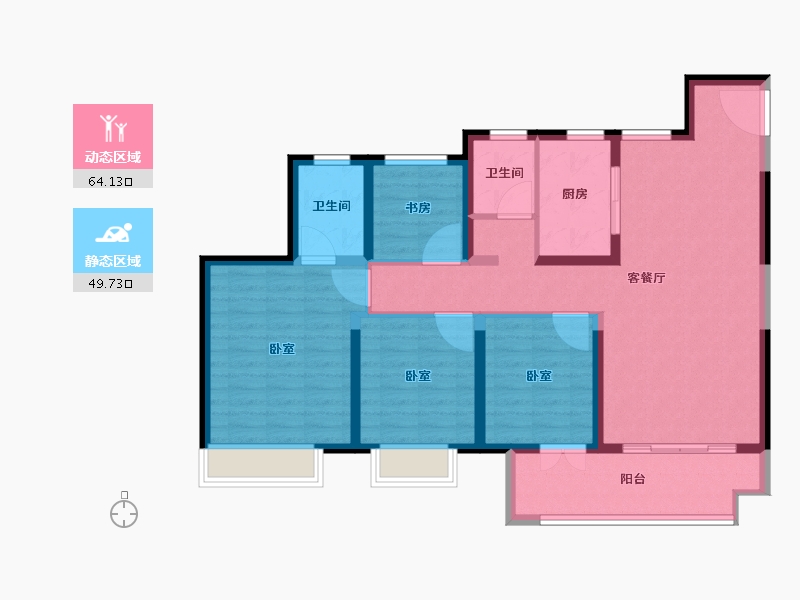 江苏省-盐城市-绿地香港理想城-101.99-户型库-动静分区