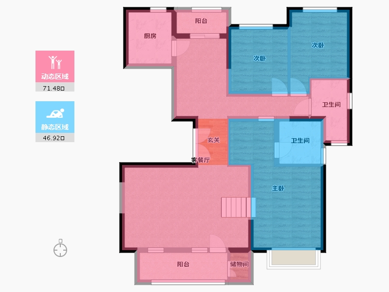 江西省-景德镇市-陶文旅·望津府-104.77-户型库-动静分区