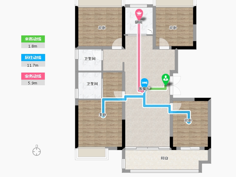 江苏省-徐州市-蓝光锦澜府-111.80-户型库-动静线