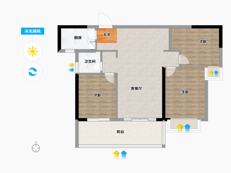 安徽省-阜阳市-置地·双清湾-82.00-户型库-采光通风