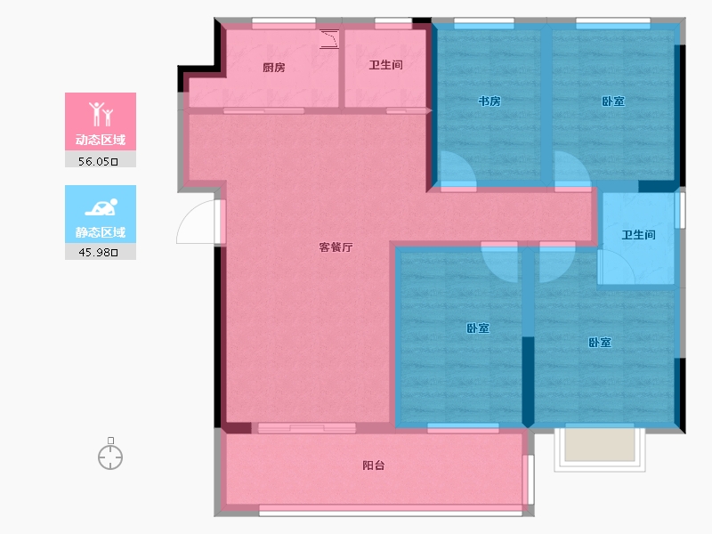 安徽省-淮南市-皖州天悦-90.03-户型库-动静分区