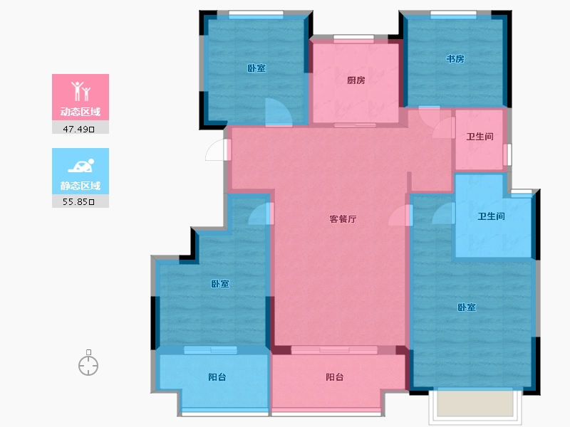 浙江省-宁波市-湖成大境-92.09-户型库-动静分区