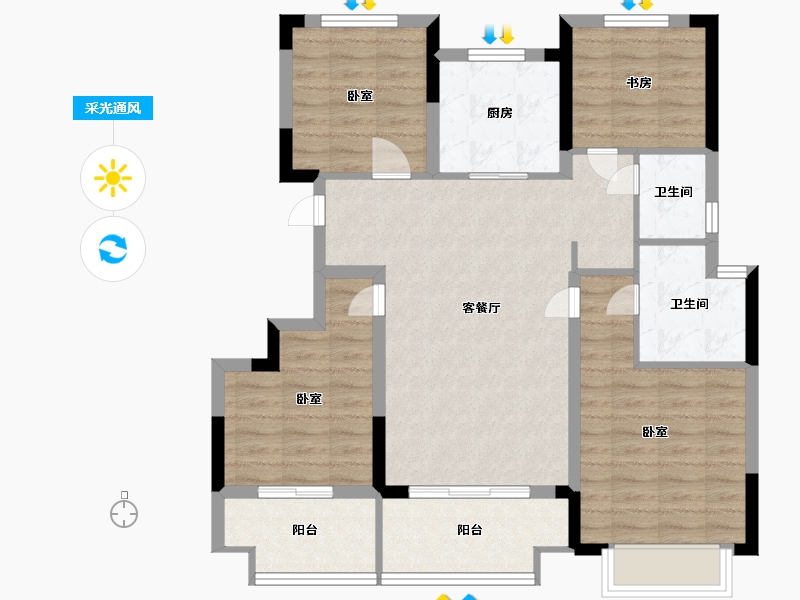 浙江省-宁波市-湖成大境-92.09-户型库-采光通风