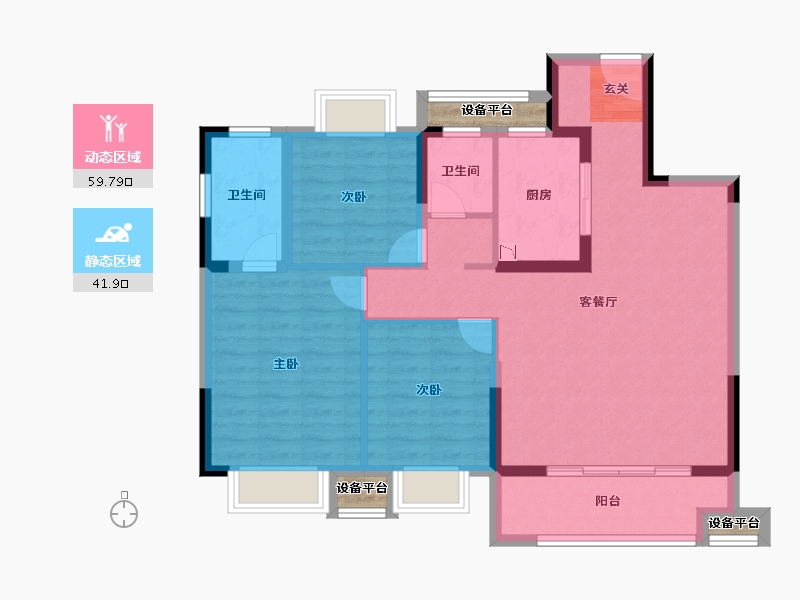 江苏省-常州市-新城碧桂园明昱湾-94.01-户型库-动静分区