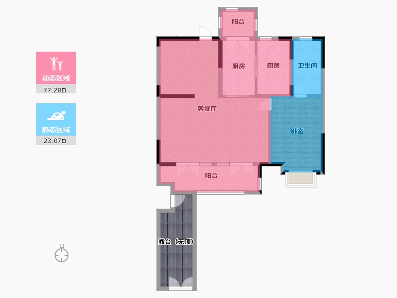 宁夏回族自治区-银川市-华远旭辉江南赋-101.80-户型库-动静分区