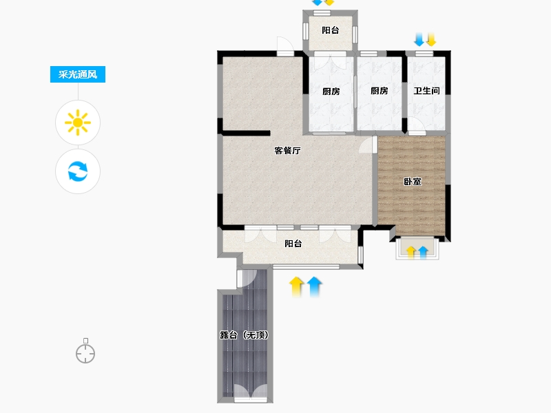 宁夏回族自治区-银川市-华远旭辉江南赋-101.80-户型库-采光通风