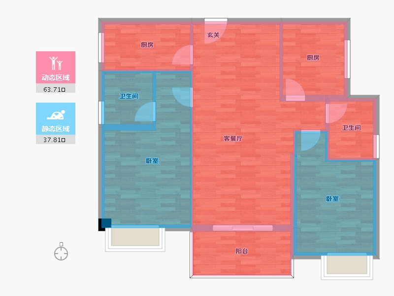 福建省-漳州市-领秀侨城-92.47-户型库-动静分区