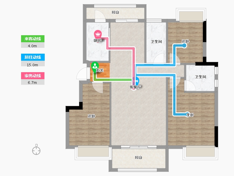 安徽省-阜阳市-成美·翡翠公馆-101.00-户型库-动静线