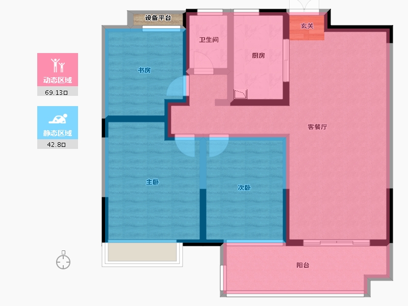 安徽省-阜阳市-天英·文鼎苑-100.47-户型库-动静分区