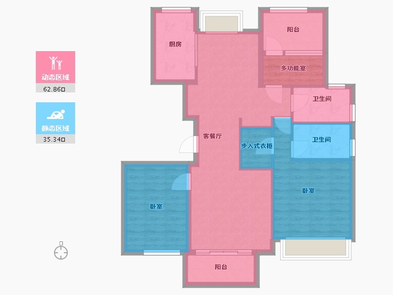 浙江省-杭州市-德信阳光城云溪洋房-87.79-户型库-动静分区