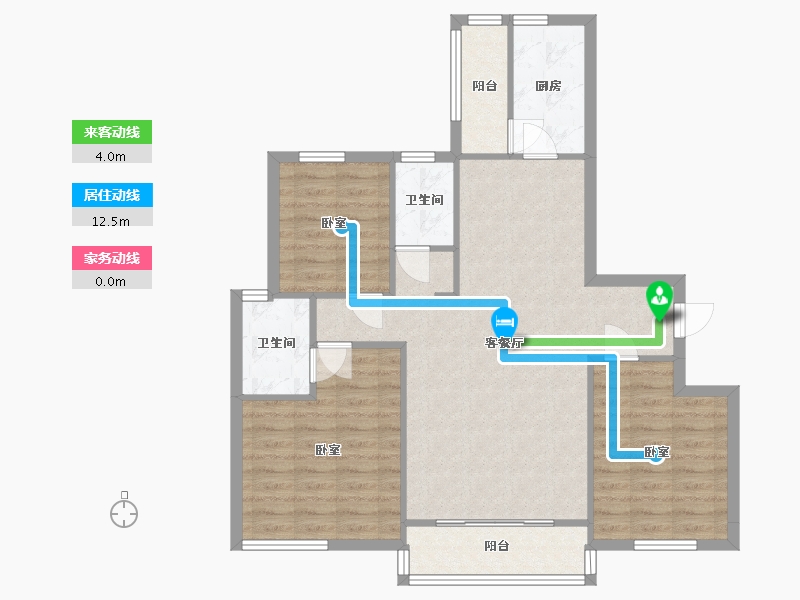 辽宁省-盘锦市-富盈·海滨新城-91.48-户型库-动静线