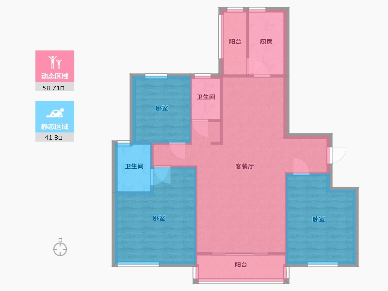 辽宁省-盘锦市-富盈·海滨新城-91.48-户型库-动静分区