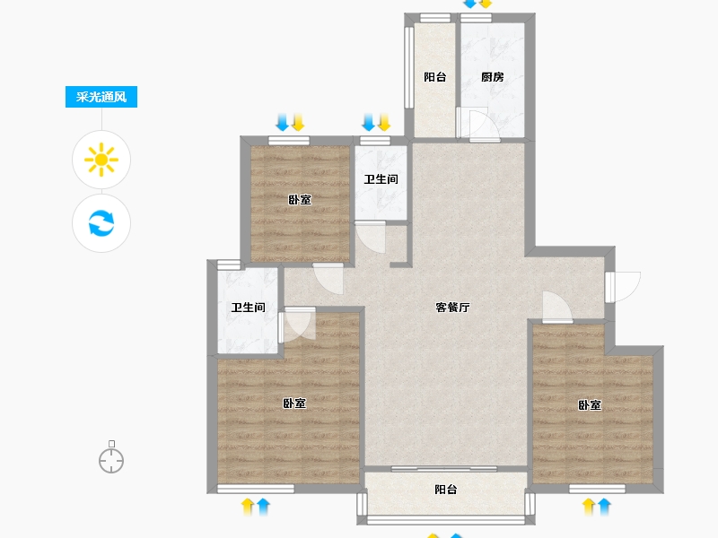 辽宁省-盘锦市-富盈·海滨新城-91.48-户型库-采光通风