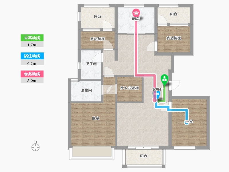 浙江省-杭州市-德信阳光城云溪洋房-102.14-户型库-动静线