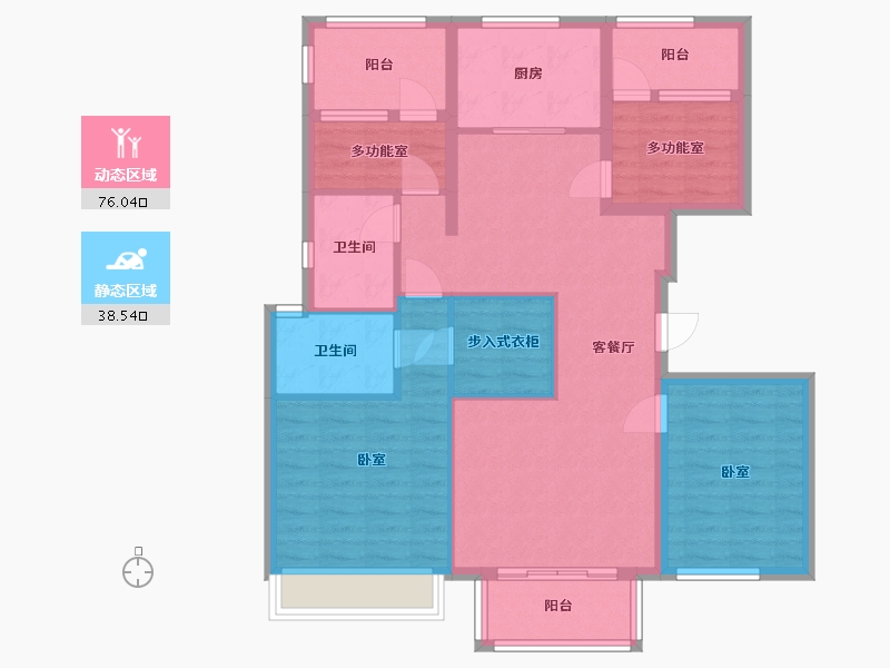 浙江省-杭州市-德信阳光城云溪洋房-102.14-户型库-动静分区