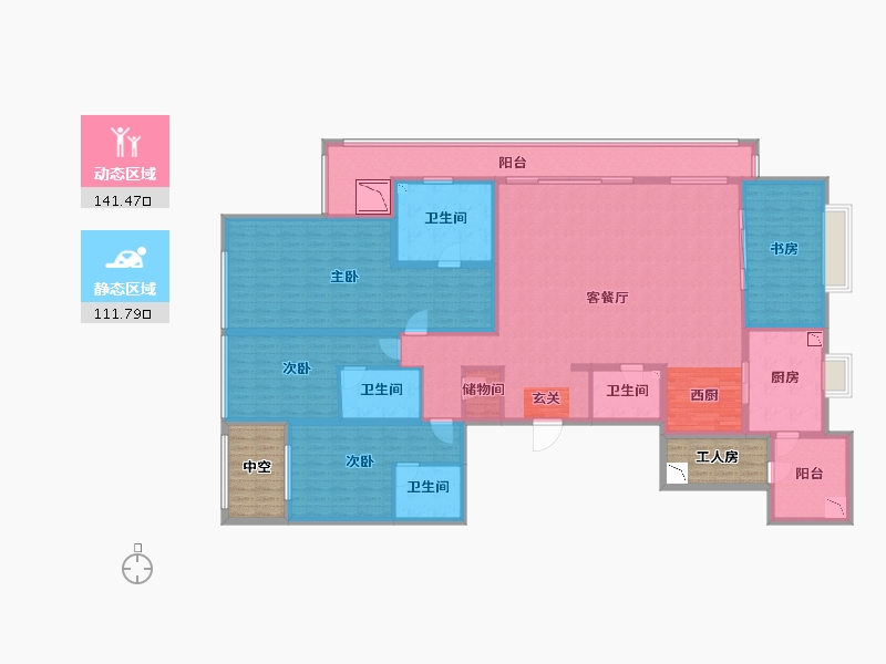 浙江省-台州市-绿城紫薇花园-240.37-户型库-动静分区