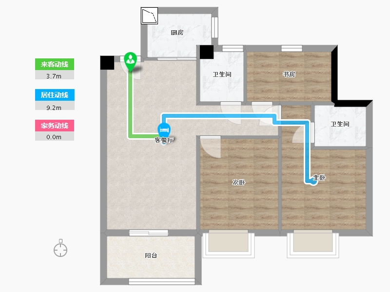 福建省-宁德市-润锦·星湖名筑-71.60-户型库-动静线