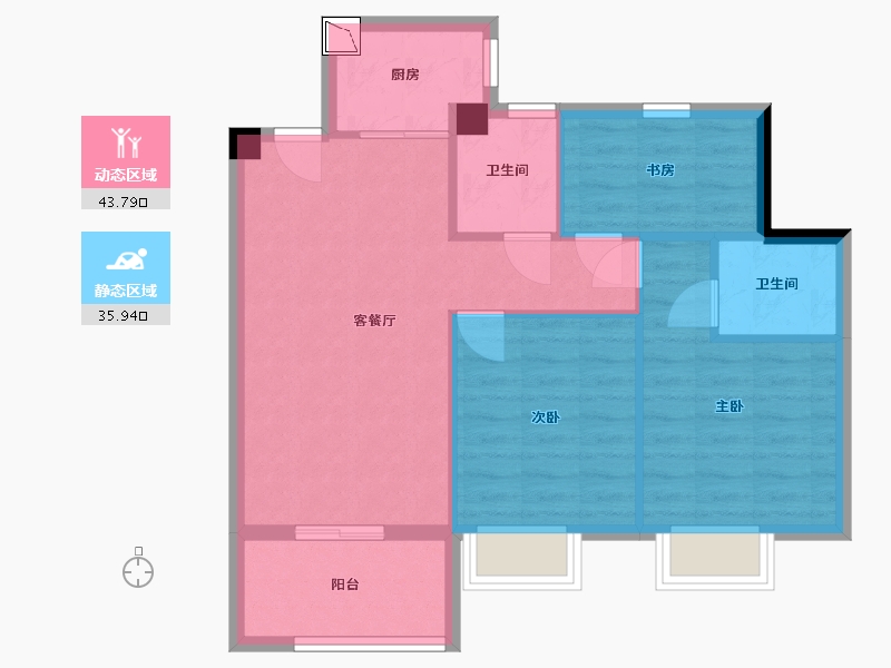 福建省-宁德市-润锦·星湖名筑-71.60-户型库-动静分区