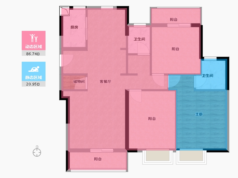 福建省-宁德市-交投天行万安-97.00-户型库-动静分区