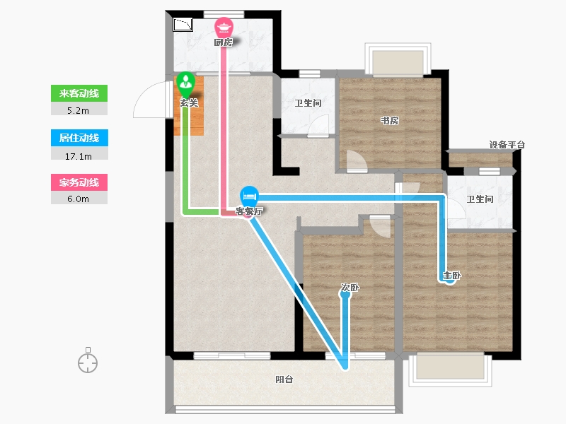 安徽省-阜阳市-置地·双清湾-95.99-户型库-动静线