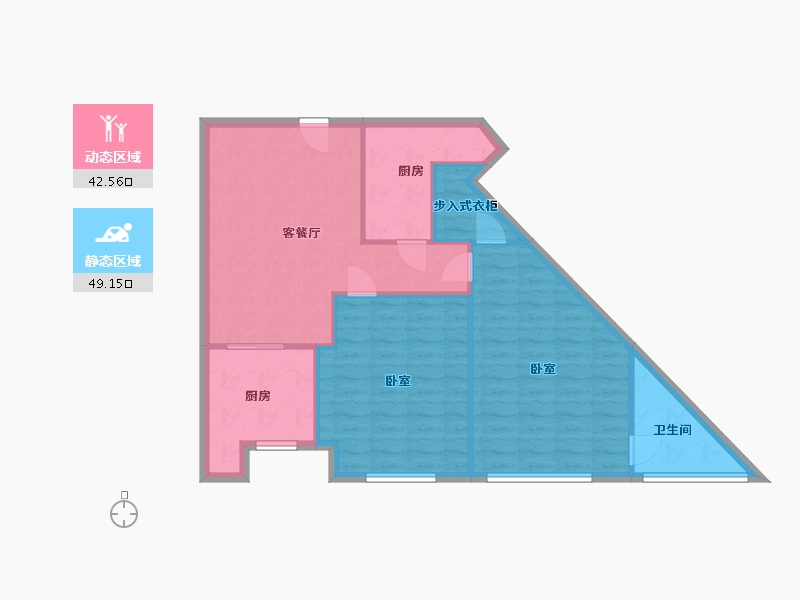 浙江省-杭州市-世茂天玑-83.60-户型库-动静分区