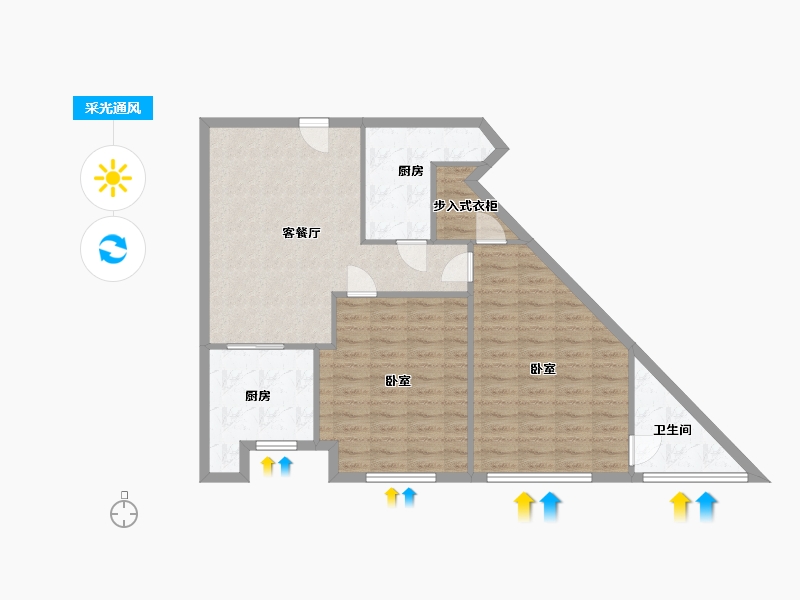 浙江省-杭州市-世茂天玑-83.60-户型库-采光通风