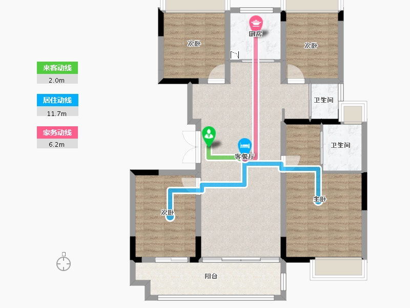 江苏省-徐州市-蓝光锦澜府-106.15-户型库-动静线