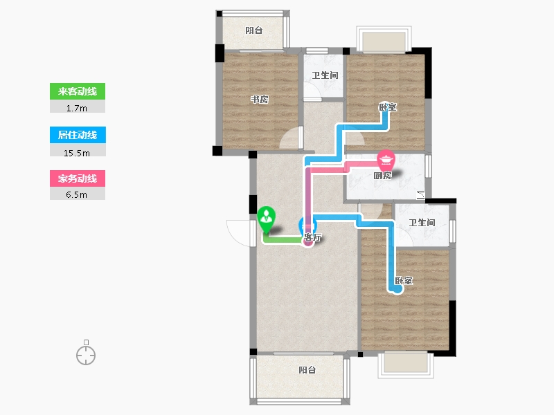 福建省-龙岩市-万星悦府-91.74-户型库-动静线