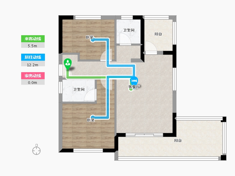 福建省-福州市-万科大樟溪岸-71.00-户型库-动静线